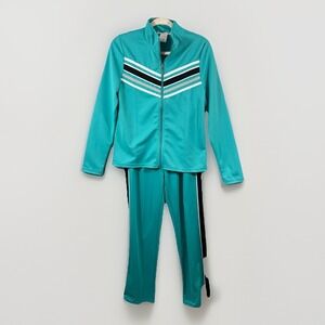 Vintage Size Small K Jordan Turquoise and Black 2 pc track suit. 80S, Athleisure